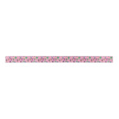 Niedliche, farbenfrohe Roboter auf rosafarbenem Hi Satinband (Vorderseite)