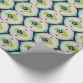 Niedliche farbenfrohe rosa-grüne Kat-Stammesmuster Geschenkpapier (Ecke)