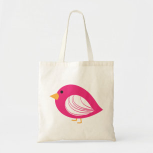 Niedliche, farbenfrohe rosa Raubvögel toben Tragetasche