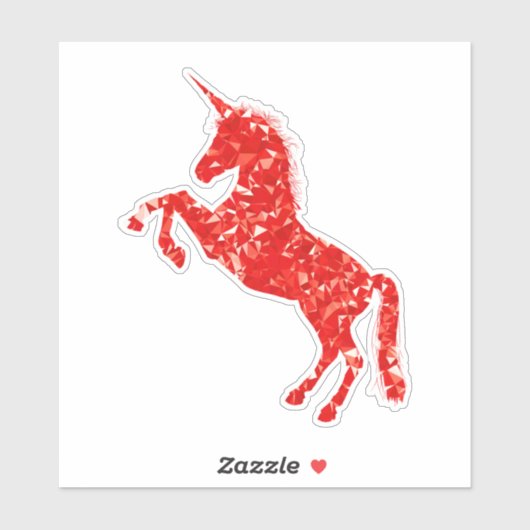 Niedliche, farbenfrohe rote Einhornkunst Aufkleber (Blatt)