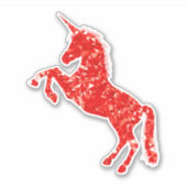 Niedliche, farbenfrohe rote Einhornkunst Aufkleber (Vorderseite)