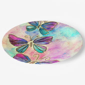 Niedliche Farbenfrohe Schmetterlinge Pappteller (Schrägansicht)
