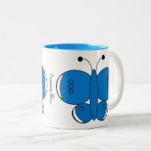 Niedliche Farbenfrohe Schmetterlingsblume Tasse -  (VorderseiteRechts)