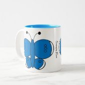 Niedliche Farbenfrohe Schmetterlingsblume Tasse -  (Vorderseite Links)