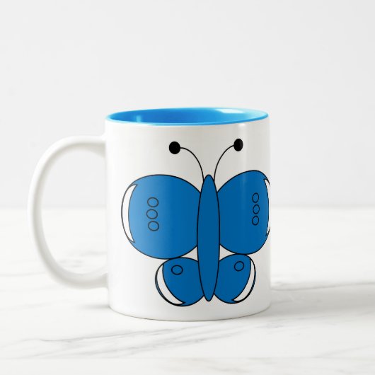 Niedliche Farbenfrohe Schmetterlingsblume Tasse -  (Links)