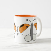 Niedliche Farbenfrohe Schmetterlingsblume Tasse -  (VorderseiteRechts)