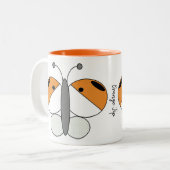 Niedliche Farbenfrohe Schmetterlingsblume Tasse -  (Vorderseite Links)