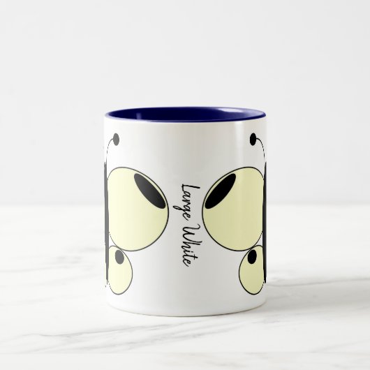 Niedliche Farbenfrohe SchmetterlingsTasse - Groß w Zweifarbige Tasse (Mittel)