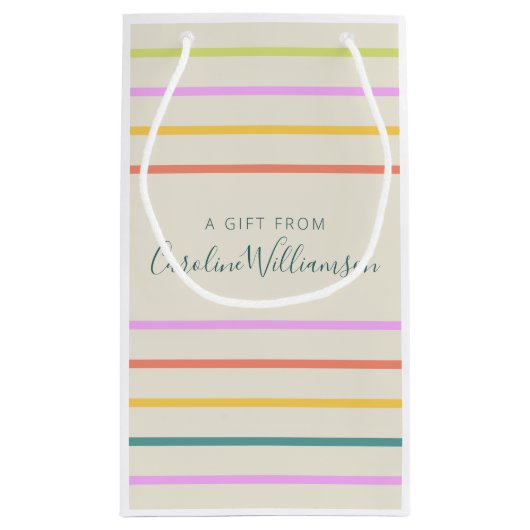 Niedliche Farbenfrohe Sommerrodeln Personalisiert Kleine Geschenktüte (Rückseite)