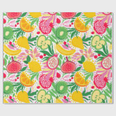 Niedliche Farbenfrohe Sommertropische Fruchtsäfte  Geschenkpapier (Flach)