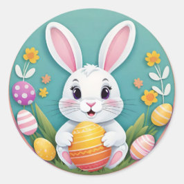 Niedliche farbenfrohe spielerische Ostergeblasene  Runder Aufkleber