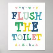 Niedliche Farbenfrohe Spülen der Toilette Spaß Kin Poster (Vorne)
