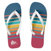Niedliche farbenfrohe Streifenmuster Flip Flops Badesandalen (Fußbett)