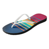 Niedliche farbenfrohe Streifenmuster Flip Flops Badesandalen (Schrägansicht)