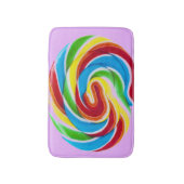 Niedliche Farbenfrohe süße Candy Rainbow Lollipop Badematte (Vorderseite Vertikal)