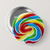 Niedliche Farbenfrohe süße Candy Rainbow Lollipop Button (Vorne & Hinten)