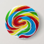 Niedliche Farbenfrohe süße Candy Rainbow Lollipop Button (Vorderseite)