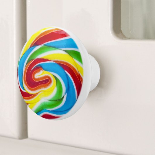 Niedliche Farbenfrohe süße Candy Rainbow Lollipop Keramikknauf