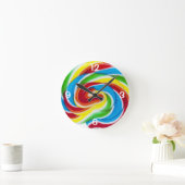 Niedliche Farbenfrohe süße Candy Rainbow Lollipop Runde Wanduhr (Zuhause)