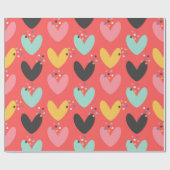 Niedliche farbenfrohe Valentinherzen Geschenkpapier (Flach)