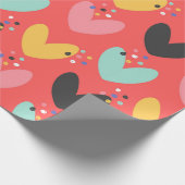 Niedliche farbenfrohe Valentinherzen Geschenkpapier (Ecke)