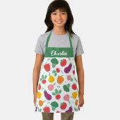 Niedliche, farbenfrohe Veggies auf weißem Hintergr Schürze (Insitu)