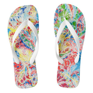 Niedliche farbenfrohe Vintage florale iPhone Brief Badesandalen