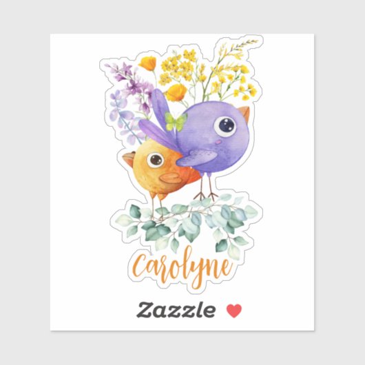 Niedliche, farbenfrohe Vogelfedern Aufkleber (Blatt)