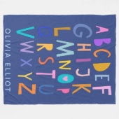 Niedliche farbenfrohe wacky Alphabet Briefe Person Fleecedecke (Vorderseite (Horizontal))