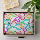 Niedliche, farbenfrohe Wasserfarbenherzen Seidenpapier (Geschenk)