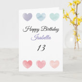 Niedliche Farbenfrohe Wasserfarbenherzen Set 13. G Karte (Gelbe Blume)