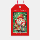 Niedliche farbenfrohe Weihnachten Geschenkanhänger (Vorderseite)