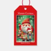 Niedliche farbenfrohe Weihnachten Geschenkanhänger (Rückseite)