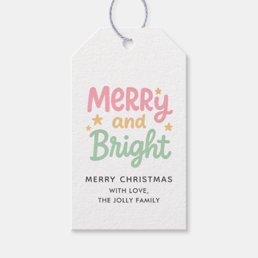 Niedliche Farbenfrohe Weihnachten Geschenkanhänger (Vorderseite)