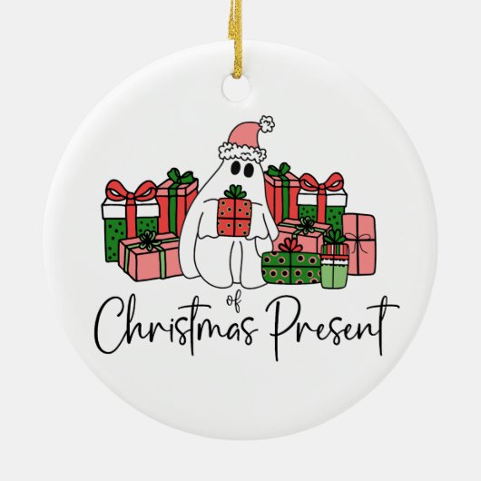 Niedliche Farbenfrohe Weihnachten Keramik Ornament (Hinten)