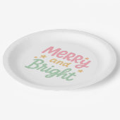 Niedliche Farbenfrohe Weihnachten Pappteller (Schrägansicht)