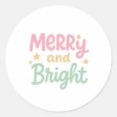 Niedliche Farbenfrohe Weihnachten Runder Aufkleber (Vorderseite)