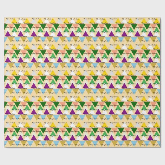 Niedliche Farbenfrohe Weihnachts-Script-Typografie Geschenkpapier (Flach)