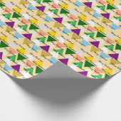 Niedliche Farbenfrohe Weihnachts-Script-Typografie Geschenkpapier (Ecke)