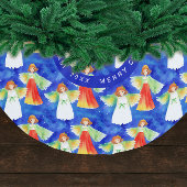 Niedliche Farbenfrohe WeihnachtsAngeln Polyester Weihnachtsbaumdecke