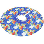 Niedliche Farbenfrohe WeihnachtsAngeln Polyester Weihnachtsbaumdecke (Schrägansicht)