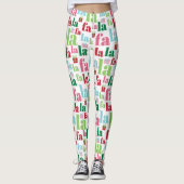Niedliche, farbenfrohe Weihnachtsfeiertage Leggings (Vorderseite)
