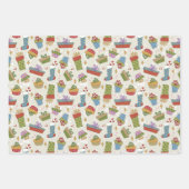Niedliche, farbenfrohe Weihnachtsgeschenke Design Geschenkpapier Set (Vorderseite)