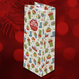 Niedliche, farbenfrohe Weihnachtsgeschenke Liquor  Geschenktüte Für Weinflaschen