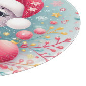 Niedliche, farbenfrohe Weihnachtskatze Schneidebrett (Ecke)