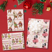 Niedliche Farbenfrohe Weihnachtskugel Geschenkpapier Set