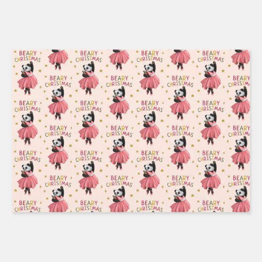 Niedliche Farbenfrohe Weihnachtskugel Geschenkpapier Set (Vorderseite)