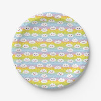 Niedliche Farbenfrohe Wellen Emoji Kawaii Wolken