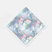 Niedliche Farbenfrohe Wintersaison Snowman-Muster Serviette (Ecke)