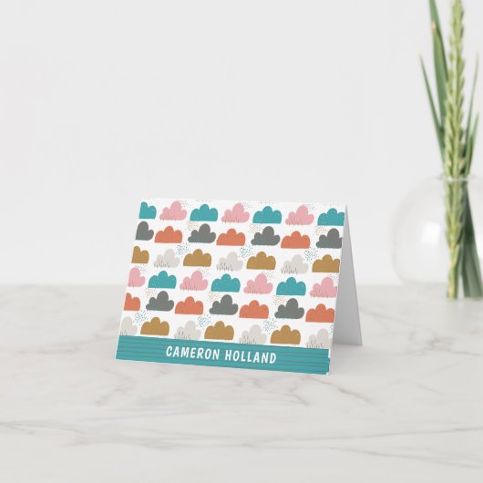Niedliche, farbenfrohe Wolken Personalisiertes Ges (Vorderseite)